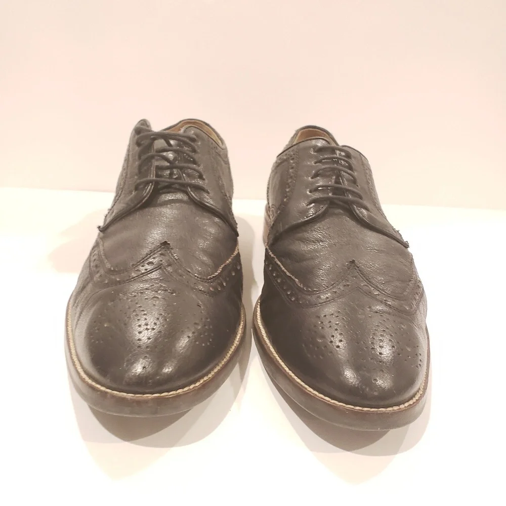 Cole Haan Grand.OS Men's Wingtip Dress Shoes Black Leather Brogue Oxfords Size10